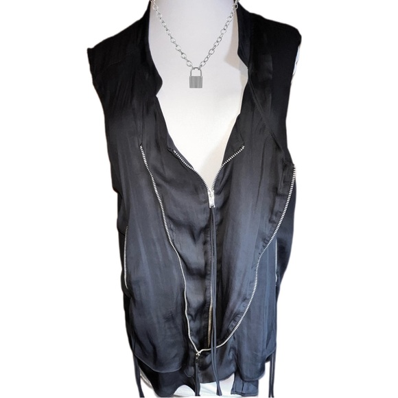 Zara Silky Moto Zippered Vest - Picture 3 of 10